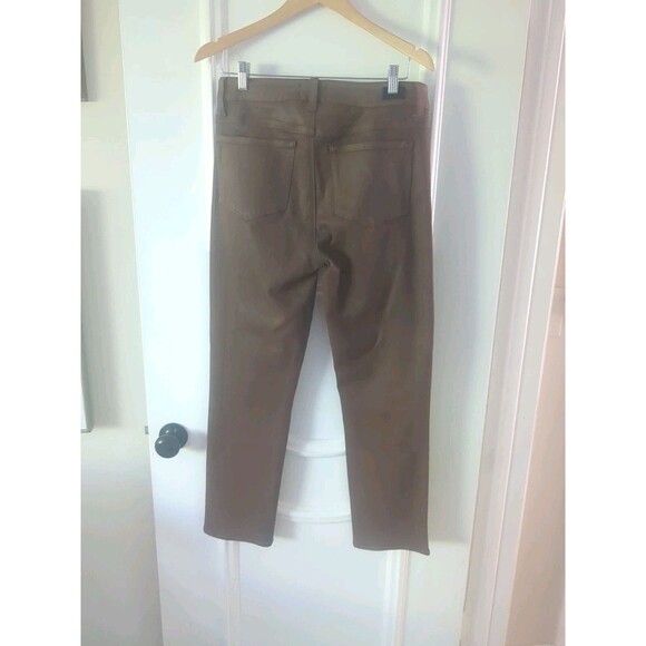 Paige Women's Brown Jeans "Cindy" Coated High Waist Straight Jeans Pants Size 30 - Picture 5 of 11